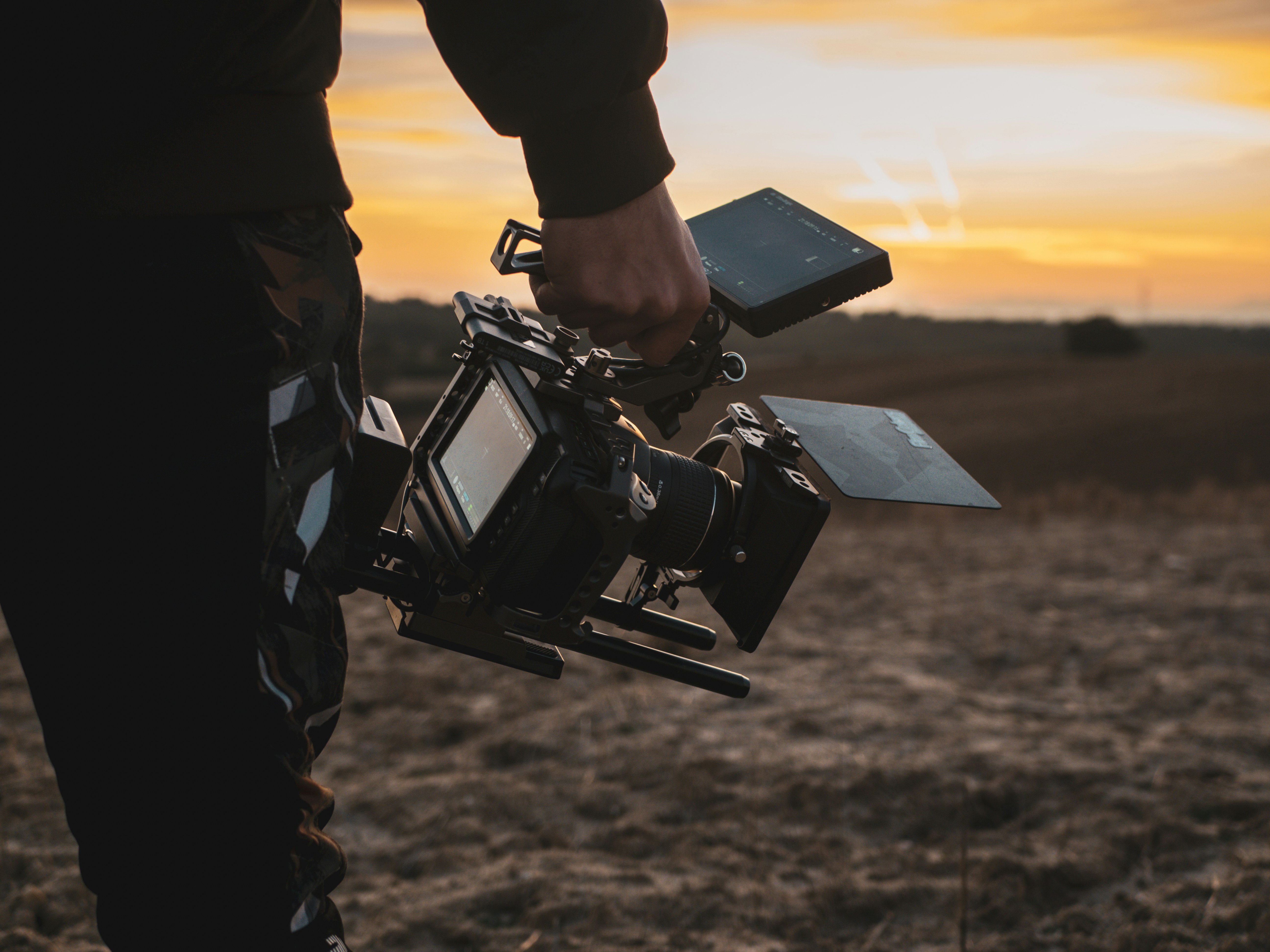 Caméraman professionnel en tournage